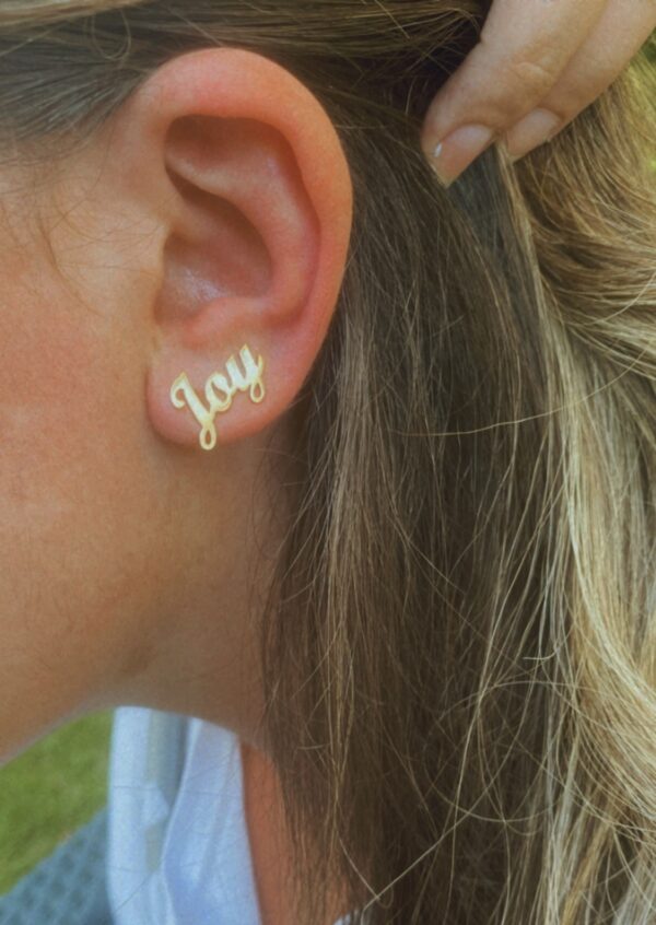 18K Gold Customized Name Earrings