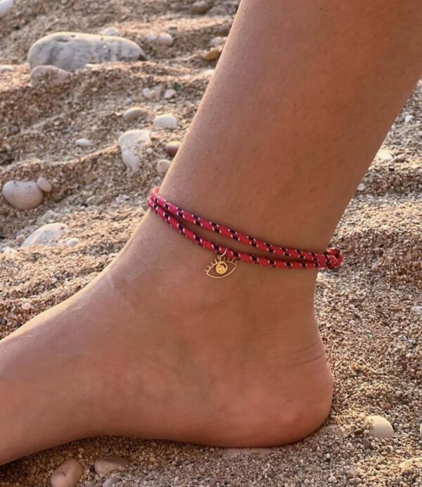 Anklet with 18k gold charm