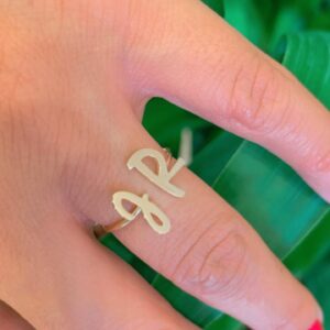 Customized initials ring