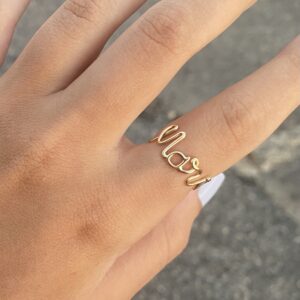 Customized name 18k gold ring