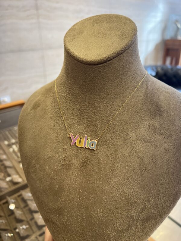 colored name necklace