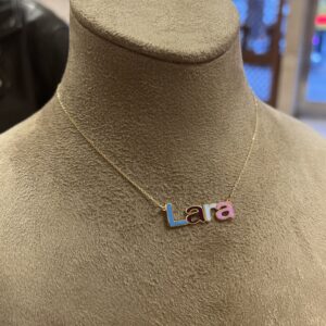 colored name necklace