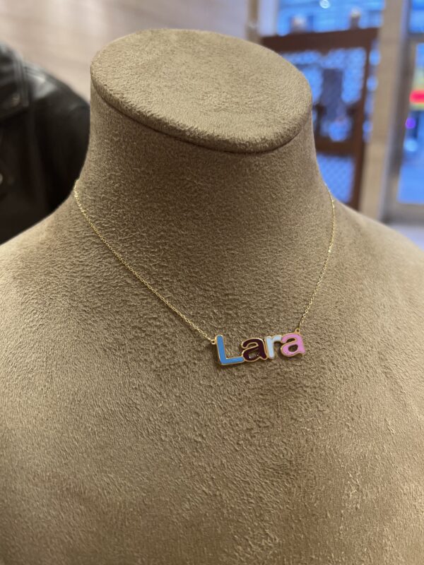 colored name necklace