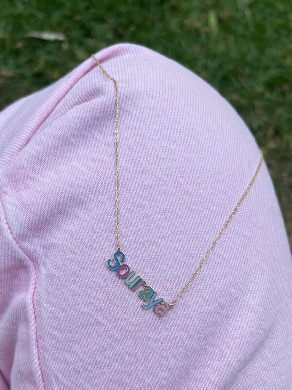 colored name necklace