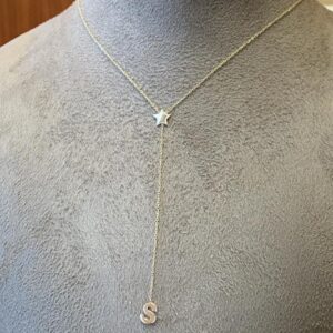 initial necklace with star